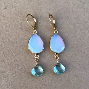 New Sundance Charm Earrings Opalite Aquamarine